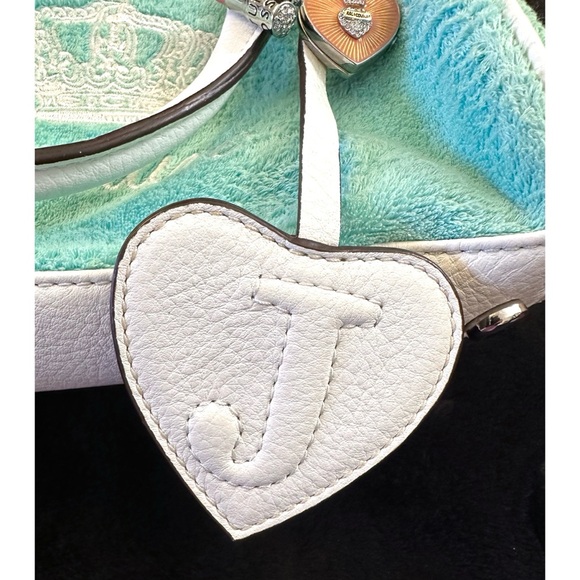 Vintage Juicy Couture Y2K Terry Mini Bowler Bag Purse Mint Green White NEW - Picture 5 of 16